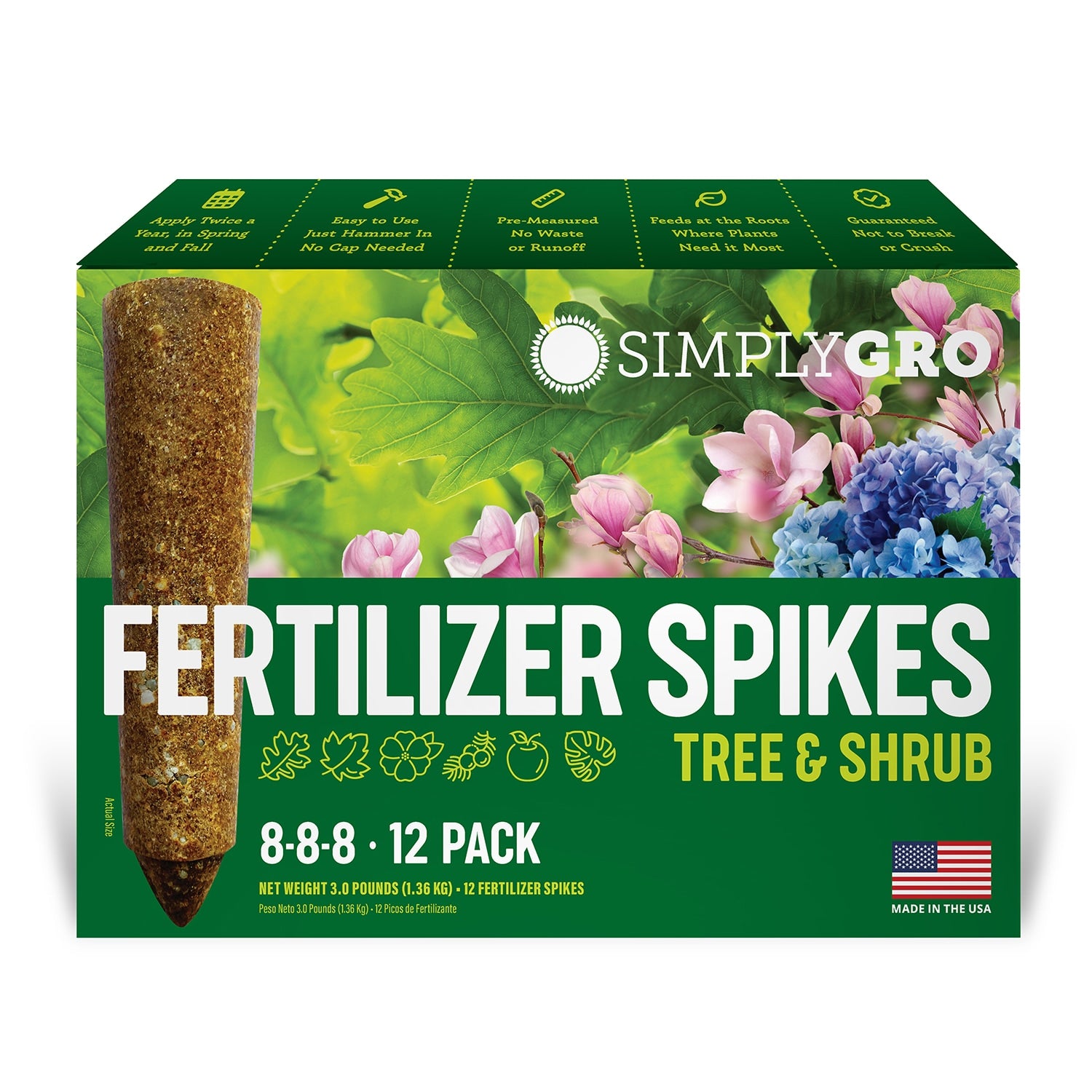 SimplyGro Tree & Shrub Fertilizer Plant Food Spikes